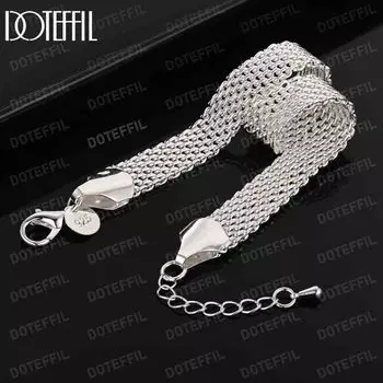 Браслет из стерлингового серебра 925 пробы 10 мм, модные свадебные украшения 20CM