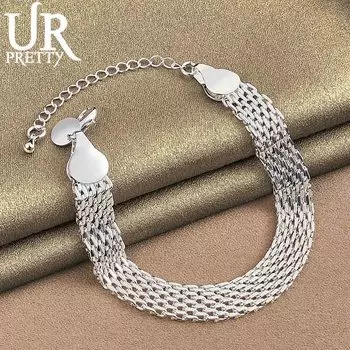 Браслет из стерлингового серебра 925 пробы 10 мм, модные свадебные украшения 20CM