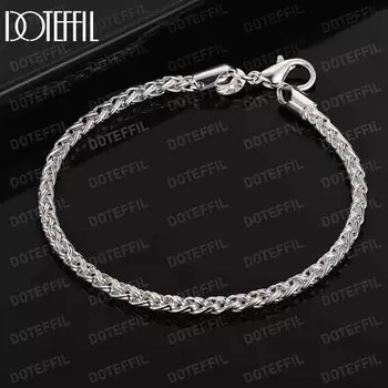 Браслет из стерлингового серебра 925 пробы 4 мм/6 мм, свадебные украшения 4mm