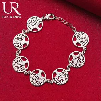 Браслет из стерлингового серебра 925 пробы «Дерево жизни» Модные свадебные украшения 20CM
