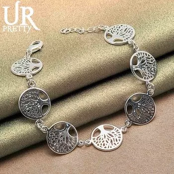 Браслет из стерлингового серебра 925 пробы «Дерево жизни» Модные свадебные украшения 20CM