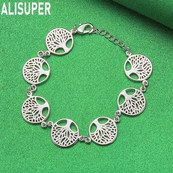 Браслет из стерлингового серебра 925 пробы «Дерево жизни» Модные свадебные украшения 20CM