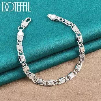 Браслет из стерлингового серебра 925 пробы для женщин и мужчин, модные украшения 20cm