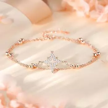 Браслет из стерлингового серебра 925 пробы для женщин, корейский свет звездного неба, роскошный Ins стиль, двухслойный браслет из гипсофилы, модный темперамент Adjustable size