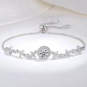 Браслет из стерлингового серебра 925 пробы для женщин, корейская мода, 1 карат, муассанит, браслет с метеоритным пузырем, анти-настоящие бриллианты, ручные ювелирные изделия 925