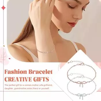 Браслет из стерлингового серебра 925 пробы для женщин, простые регулируемые браслеты, изысканные подарки на день рождения, годовщину, Рождество, День благодарения One Size розового золота