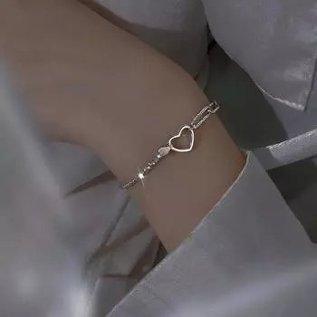 Браслет из стерлингового серебра 925 пробы Galaxy Sweetheart Love, женский нишевый дизайн, простой браслет с темпераментом в стиле Ins