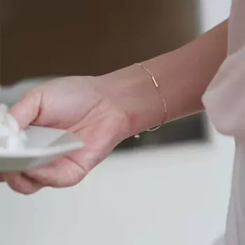 Браслет из стерлингового серебра 925 пробы, мини-браслет с одной палочкой, блестящий, универсальный, простой, элегантный 925