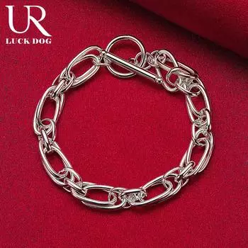 Браслет из стерлингового серебра 925 пробы, модные свадебные украшения для вечеринки 20CM