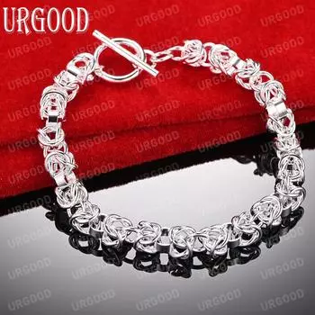 Браслет из стерлингового серебра 925 пробы, модные свадебные украшения 20CM