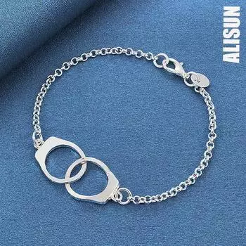 Браслет из стерлингового серебра 925 пробы Модные свадебные украшения 20CM