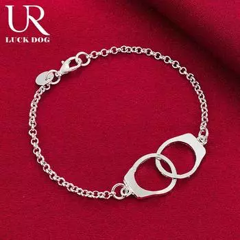 Браслет из стерлингового серебра 925 пробы Модные свадебные украшения 20CM