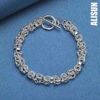 Браслет из стерлингового серебра 925 пробы Модные свадебные украшения 20CM