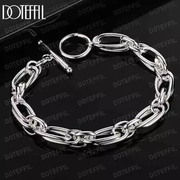 Браслет из стерлингового серебра 925 пробы, модные свадебные украшения для вечеринки 20CM