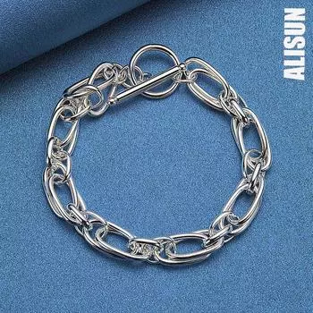 Браслет из стерлингового серебра 925 пробы, модные свадебные украшения, подарок на вечеринку 20CM