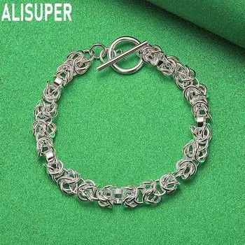 Браслет из стерлингового серебра 925 пробы Модные свадебные украшения 20CM