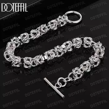 Браслет из стерлингового серебра 925 пробы Модные свадебные украшения 20CM