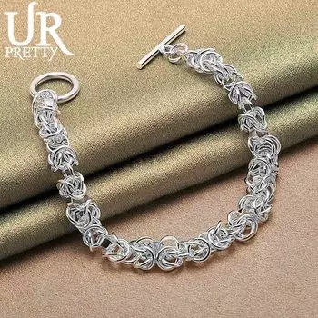 Браслет из стерлингового серебра 925 пробы Модные свадебные украшения 20CM