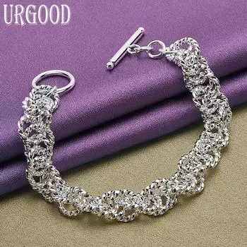 Браслет из стерлингового серебра 925 пробы, модный подарок, ювелирные изделия для вечеринок 20cm