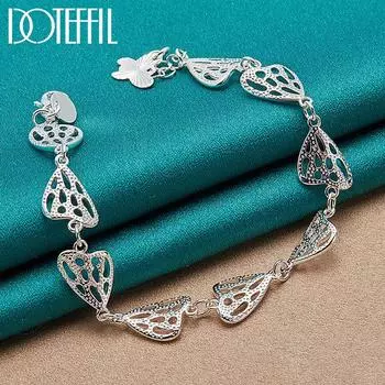 Браслет из стерлингового серебра 925 пробы, подарочные романтические украшения 20cm