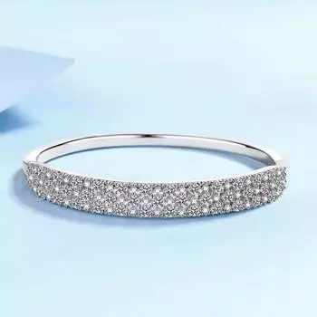 Браслет из стерлингового серебра 925 пробы с инкрустацией муассанитом в подарок вашей девушке и лучшему другу, высококачественный браслет с детским дыханием 24CM