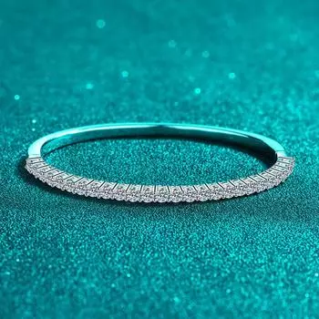 Браслет из стерлингового серебра 925 пробы с покрытием из золота PT950, полный мосонита, браслет, полный небесных звезд, в подарок для браслета подруги 56MM