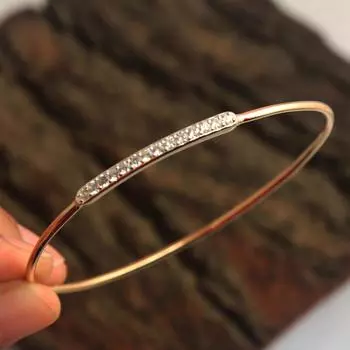 Браслет из стерлингового серебра 925 пробы с кубическим цирконием, розовое золото, ювелирные украшения ручной работы розового золота