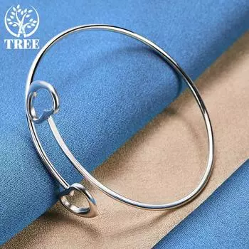 Браслет из стерлингового серебра 925 пробы с двойным сердцем, ювелирные изделия