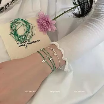 Браслет из стерлингового серебра 925 пробы с разноцветными и подобранными буквами ветра, изысканный, универсальный, нишевый дизайн, ювелирные изделия, простые, в стиле ins, новые модели A