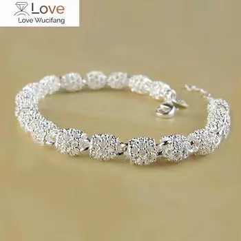 Браслет из стерлингового серебра 925 пробы с геометрической цепочкой из циркония для женщин, браслет с подвесками, модный подарок на удачу, Pulseira