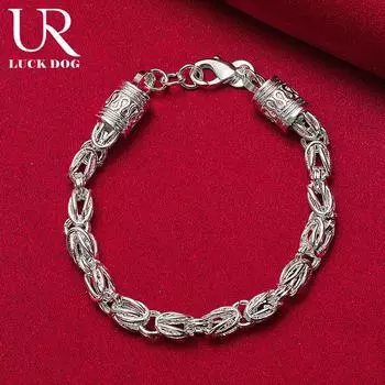 Браслет из стерлингового серебра 925 пробы с застежкой-лобстером, модные свадебные украшения 20CM