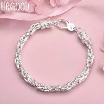 Браслет из стерлингового серебра 925 пробы с застежкой-лобстером, модные свадебные украшения 20CM