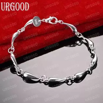 Браслет из стерлингового серебра 925 пробы с каплями воды, модные свадебные украшения 20CM