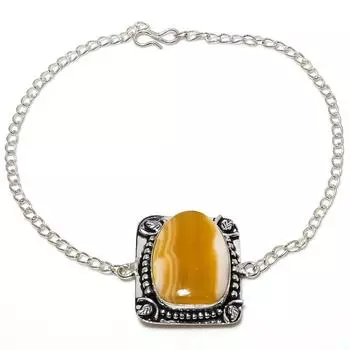 Браслет из стерлингового серебра 925 пробы с натуральным септерианским нудалем 7-8 дюймов H6M74