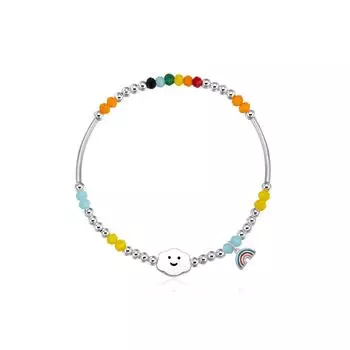 Браслет из стерлингового серебра 925 пробы с бусинами для девочек, летний браслет Ins, особый дизайн, Радужный браслет, серебряные аксессуары 925