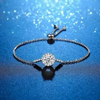 Браслет из стерлингового серебра 925 пробы с полной небесной звездой D-цвета, муассанитовый браслет, женский Instagram, маленький дизайн, 1 карат с муассанитом и бриллиантом zircon