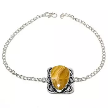 Браслет из стерлингового серебра 925 пробы с натуральным септическим нудалом, 7–8 дюймов, N0S28