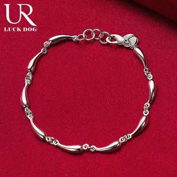 Браслет из стерлингового серебра 925 пробы с каплями воды, модные свадебные украшения 30CM