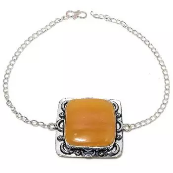 Браслет из стерлингового серебра 925 пробы с натуральным септическим нудалом, 7–8 дюймов, B9U15