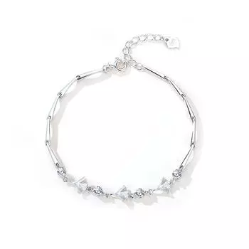 Браслет из стерлингового серебра 925 пробы с листьями гинкго, женский корейский вариант, универсальный персонализированный лесной браслет, модный друг Adjustable size