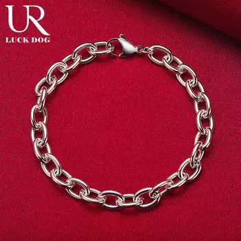 Браслет из стерлингового серебра 925 пробы с римской цифрой 0, модные свадебные украшения 20CM