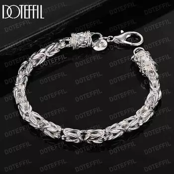 Браслет из стерлингового серебра 925 пробы с застежкой-лобстером, модные свадебные украшения 20CM