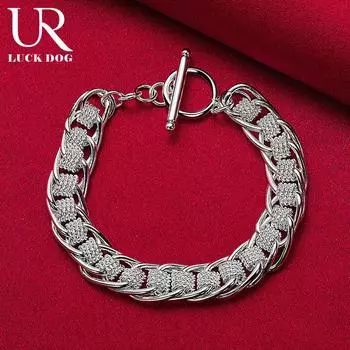 Браслет из стерлингового серебра 925 пробы с несколькими кругами, модные свадебные украшения 20CM