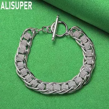 Браслет из стерлингового серебра 925 пробы с несколькими кругами, модные свадебные украшения 20CM