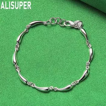 Браслет из стерлингового серебра 925 пробы с каплями воды, модные свадебные украшения 20CM