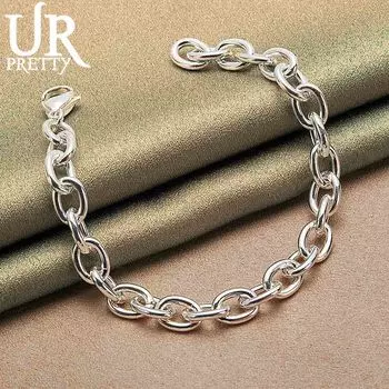 Браслет из стерлингового серебра 925 пробы с римской цифрой 0, модные свадебные украшения 20CM