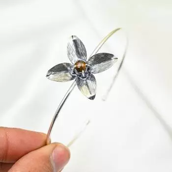 Браслет из стерлингового серебра 925 пробы с тигровым глазом, регулируемый, ювелирные изделия ручной работы с драгоценными камнями, подарок маме, антикварные ювелирные изделия Adjustable жёлтый