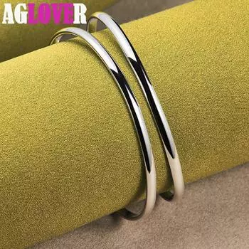 Браслет из стерлингового серебра 925 пробы с двойным кругом, ювелирные изделия