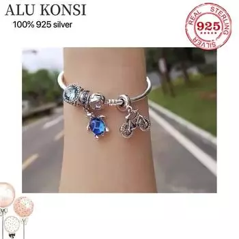 Браслет из стерлингового серебра 925 пробы, серия Magic Land, подвески для женщин, подходят оригинальные ювелирные изделия своими руками 18cm