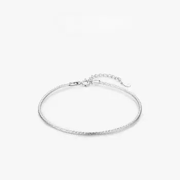 Браслет из стерлингового серебра 925 пробы со змеиной костью для женской ниши, простые и универсальные украшения ручной работы Adjustable size